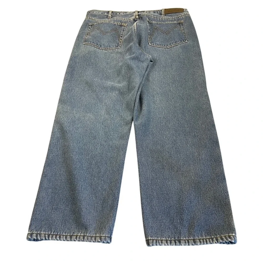 Old Mill Mens Fleece Lined Denim Jeans Blue Straight Leg 38x30 Winter Workwear